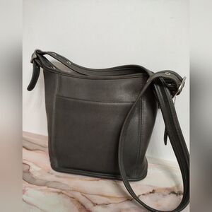 Vintage Coach 9816 Slim Duffle Bag Medium Dark Gray with Nickel hardware